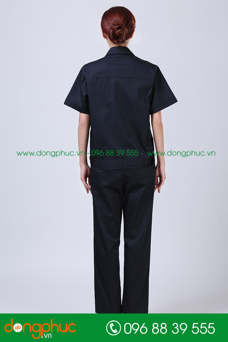 Mẫu bảo hộ màu tím than phối đỏ cộc tay